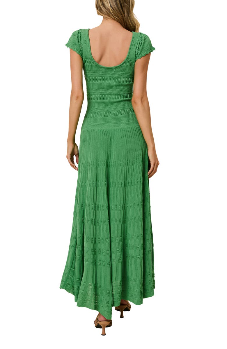 Solid & Striped The Belle Rib Knit Fit & Flare Midi Dress, Alternate, color, Turtle Green