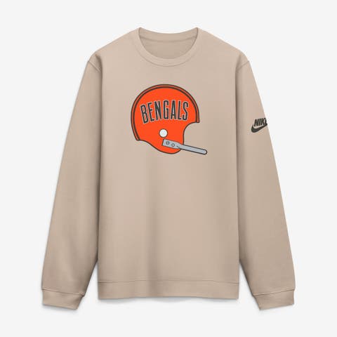 Men's Nike Sand Cincinnati Bengals I-Formation Rewind Club Crew Sweatshirt