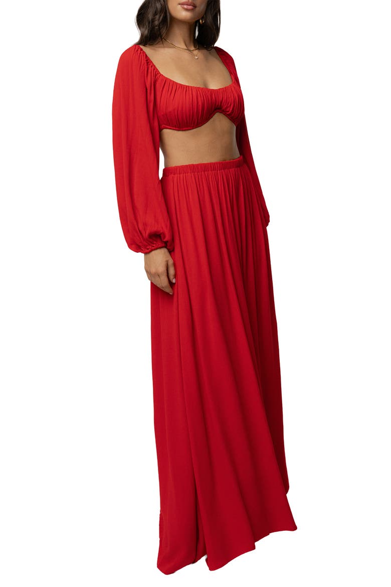Warm Nights Skirt Set, Alternate, color, Red