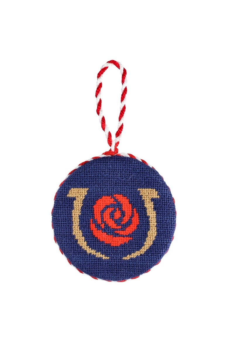 Kentucky Derby Needlepoint Ornament, Main, color, Navy