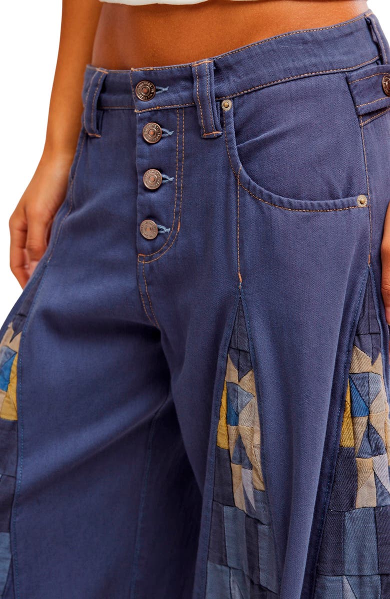 Free People Kalediscope Wide Leg Jeans, Alternate, color, Starry Night