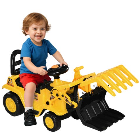 Kids Excavator Ride-on with Sound, Storage