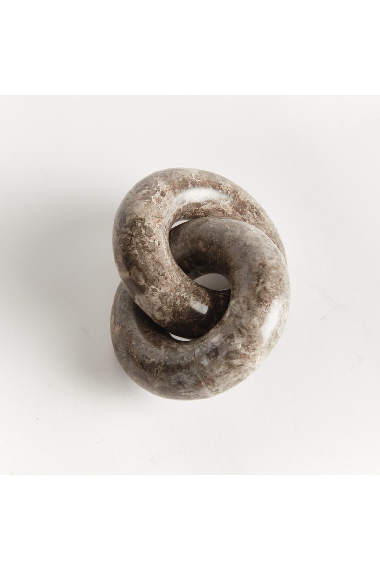 Linked Marble Rings Sculpture - Gray Marble Accent Decor, Alternate, color, Gray