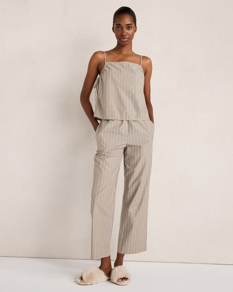 Organic Cotton Poplin Striped Pants