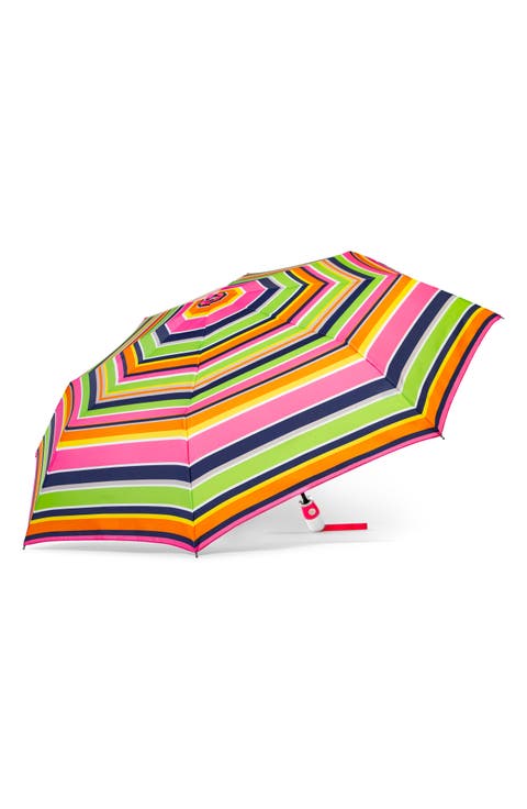 Stripe Auto Open Compact Umbrella