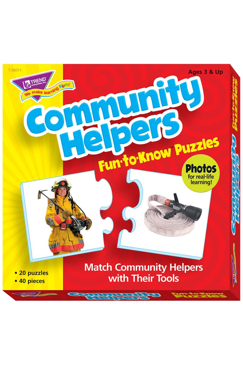 Community Helpers & Their Tools Two Sided Puzzles, Main, color, Multicolored