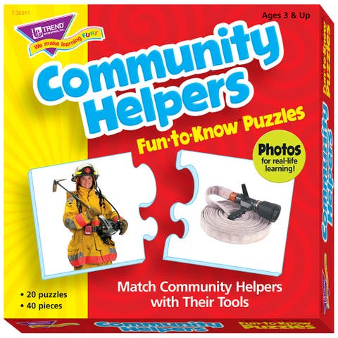 Community Helpers & Their Tools Two Sided Puzzles