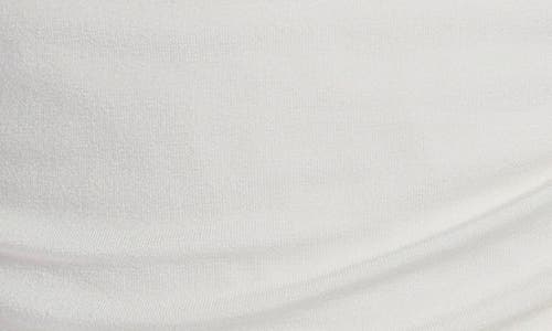 Dkny Jeans Deep V-neck Long Sleeve Ruched Top In White