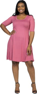 24seven Comfort Apparel Scoop Neck Jersey Dress