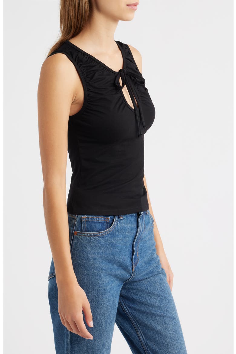 Bella Keyhole Neck Knit Top, Alternate, color, BLACK
