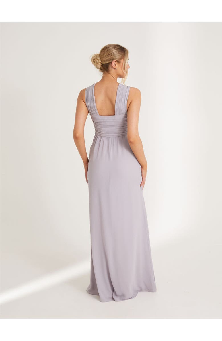 Six Stories Cross Neck Chiffon Bridesmaid Dress, Alternate, color, Lilac