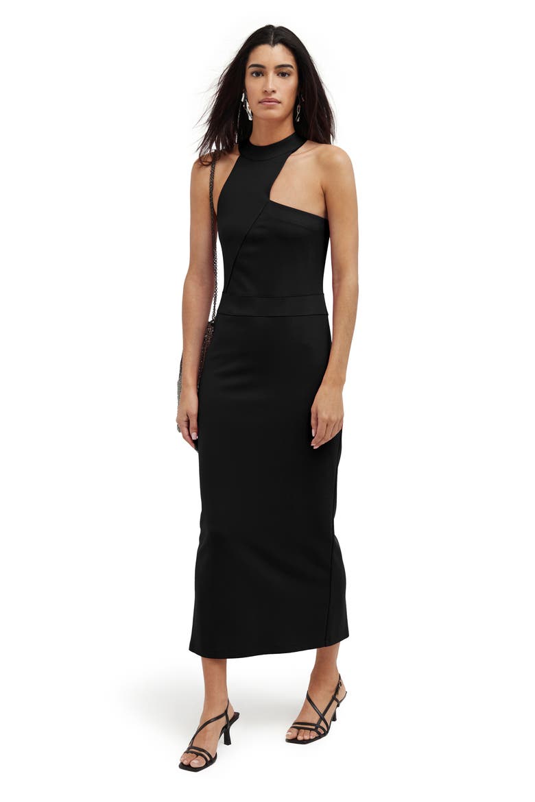 Sonata Ponte Knit Midi Cocktail Dress, Alternate, color, BLACK