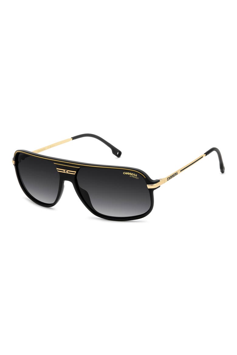 C Sport 62mm Oversize Rectangular Sunglasses, Alternate, color, MATTE BLACK GOLD/ DARK GREY SF