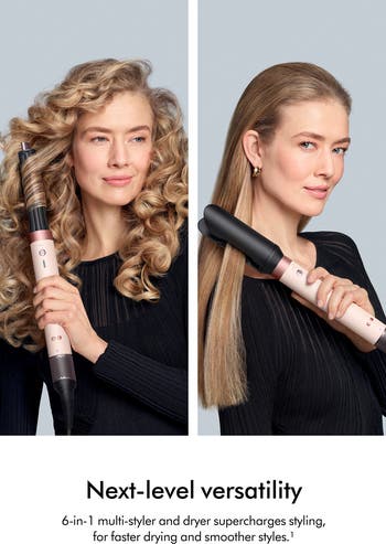 Airwrap Co-anda2x<sup>™</sup> Multi-styler & Dryer Straight+Wavy in Ceramic Pink and Rose Gold