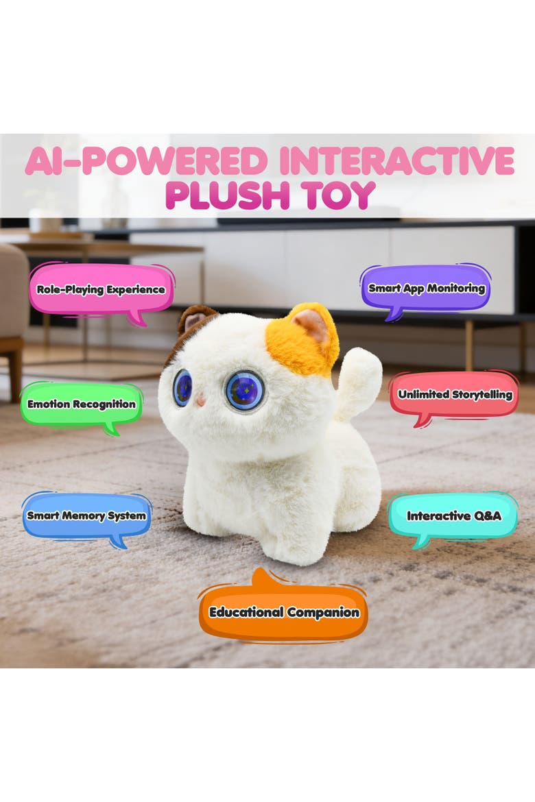 AI Plush Cat, Alternate, color, Brown