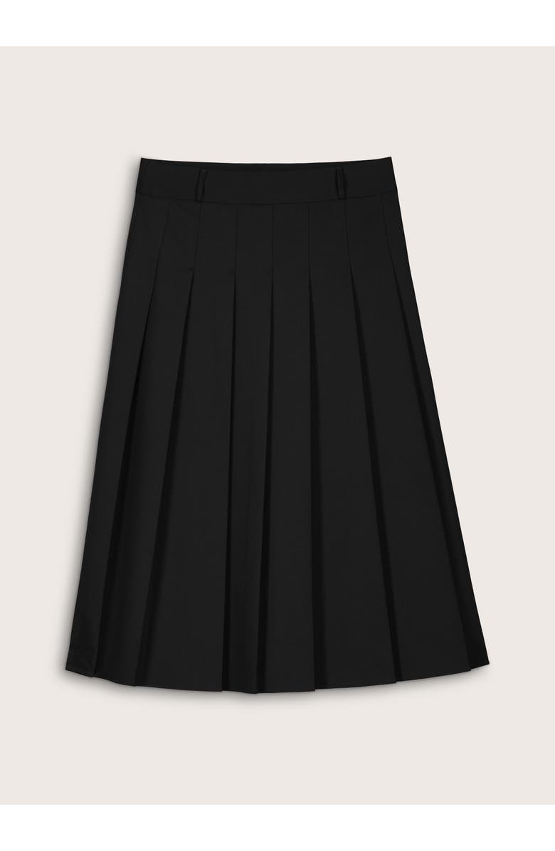 81043072 Pam Wool Blend Pleated Midi Skirt, Alternate, color, Caviar Black