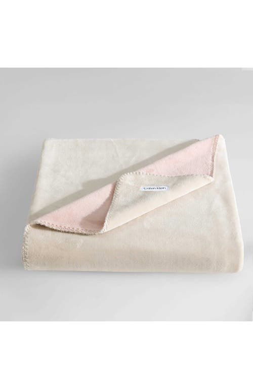 Calvin Klein Home Modern Reversible Throw Blanket In Medium Beige