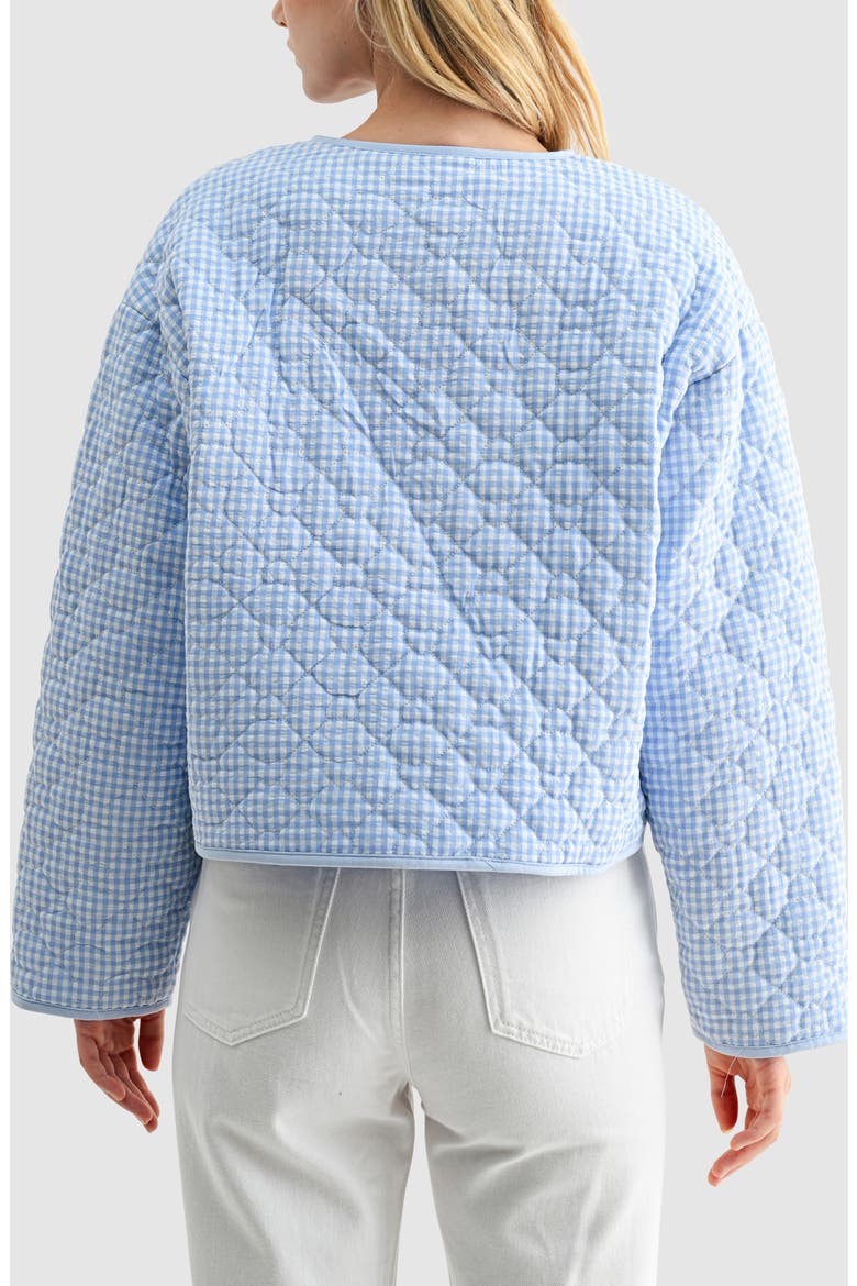 Gingham Tie Front Quilted Jacket (Women) | Nordstrom