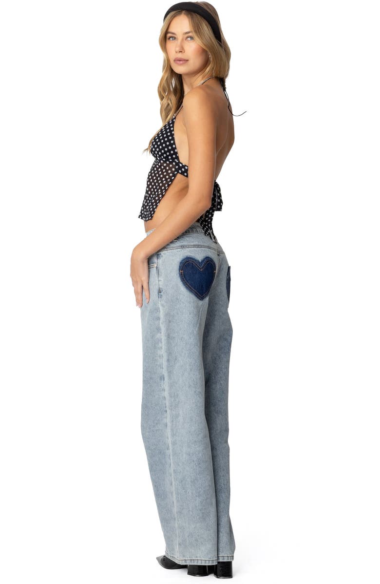 EDIKTED Dot Chiffon Halter Top, Alternate, color, Black-And-White