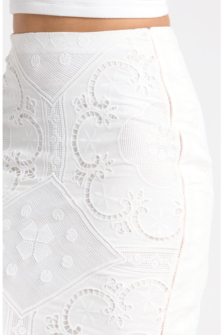 Cecilia Lace Midi Skirt, Alternate, color, WHITE