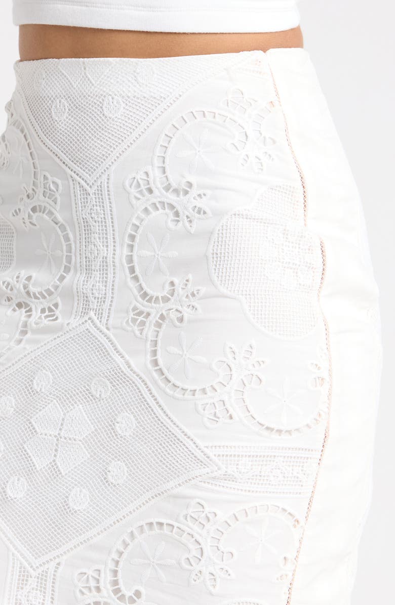 HOUSE OF CB Cecilia Lace Midi Skirt, Alternate, color, White