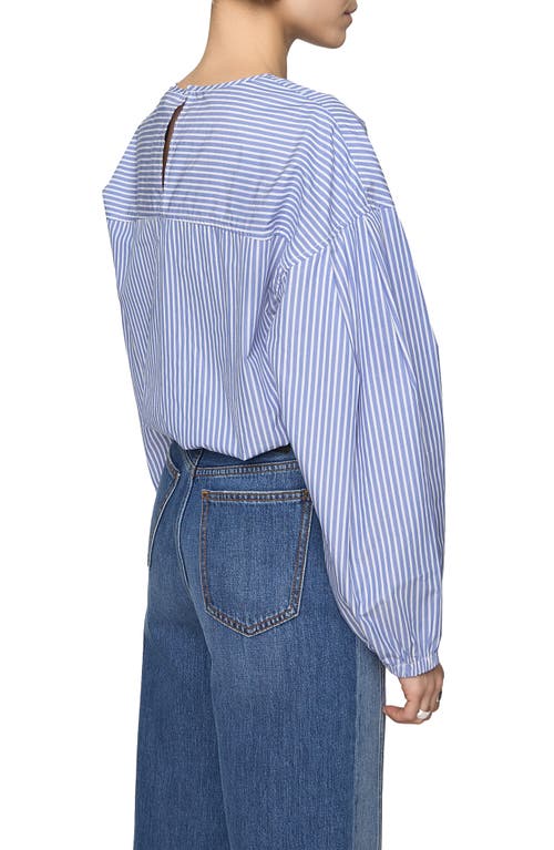 Rebecca Minkoff Julia Stripe Balloon Sleeve Cotton Top