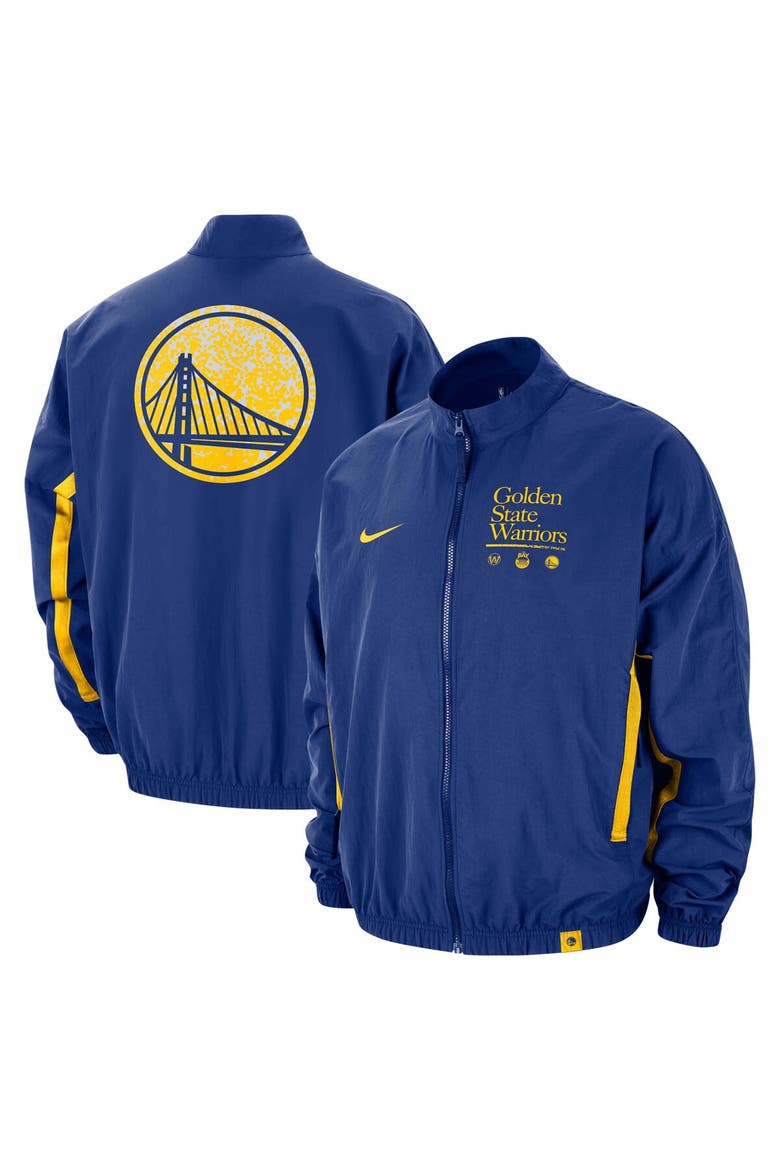 Men's Nike Royal Golden State Warriors Courtside Vintage Warmup Full-Zip Jacket, Alternate, color, Royal