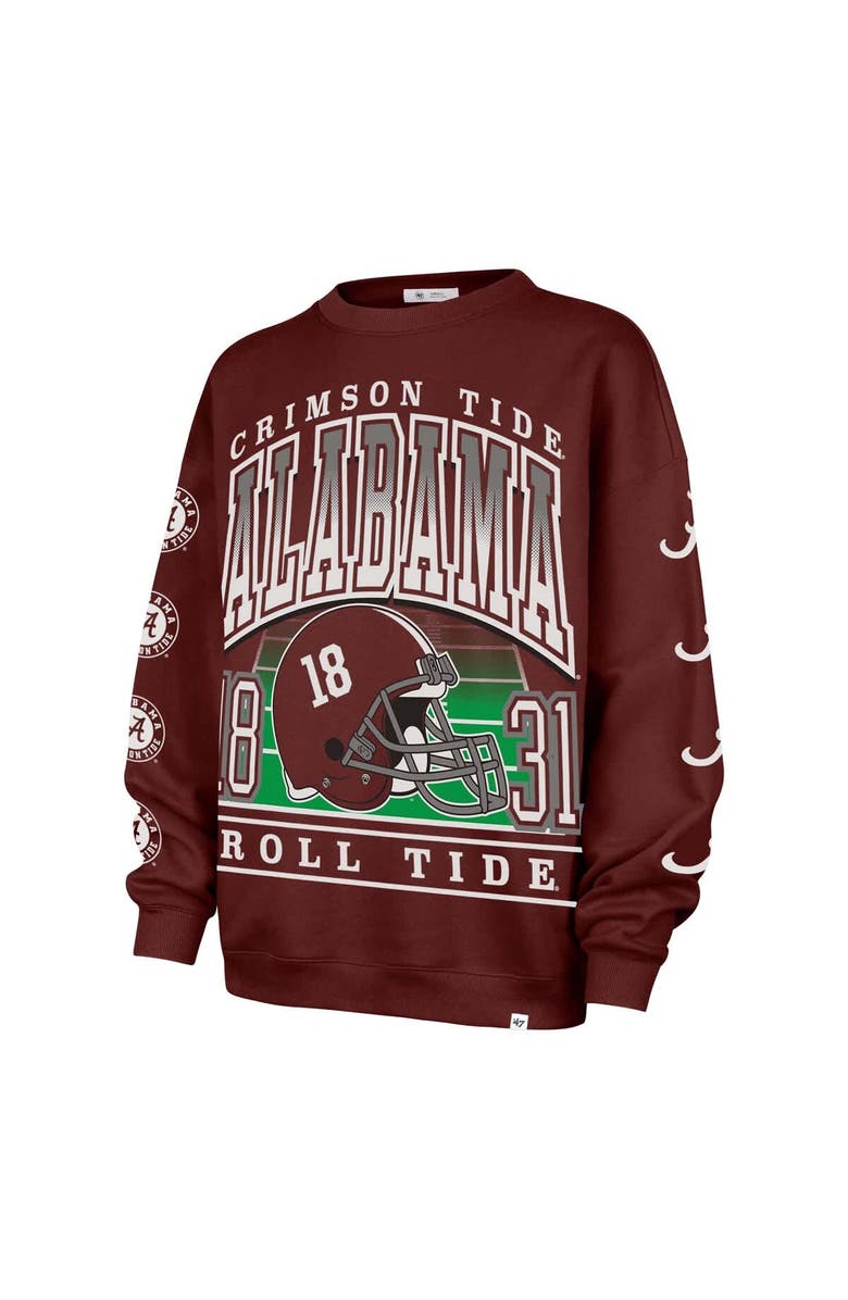 '47 Women's '47 Crimson Alabama Crimson Tide Go Big Oversized Pullover Sweatshirt, Alternate, color, Crimson