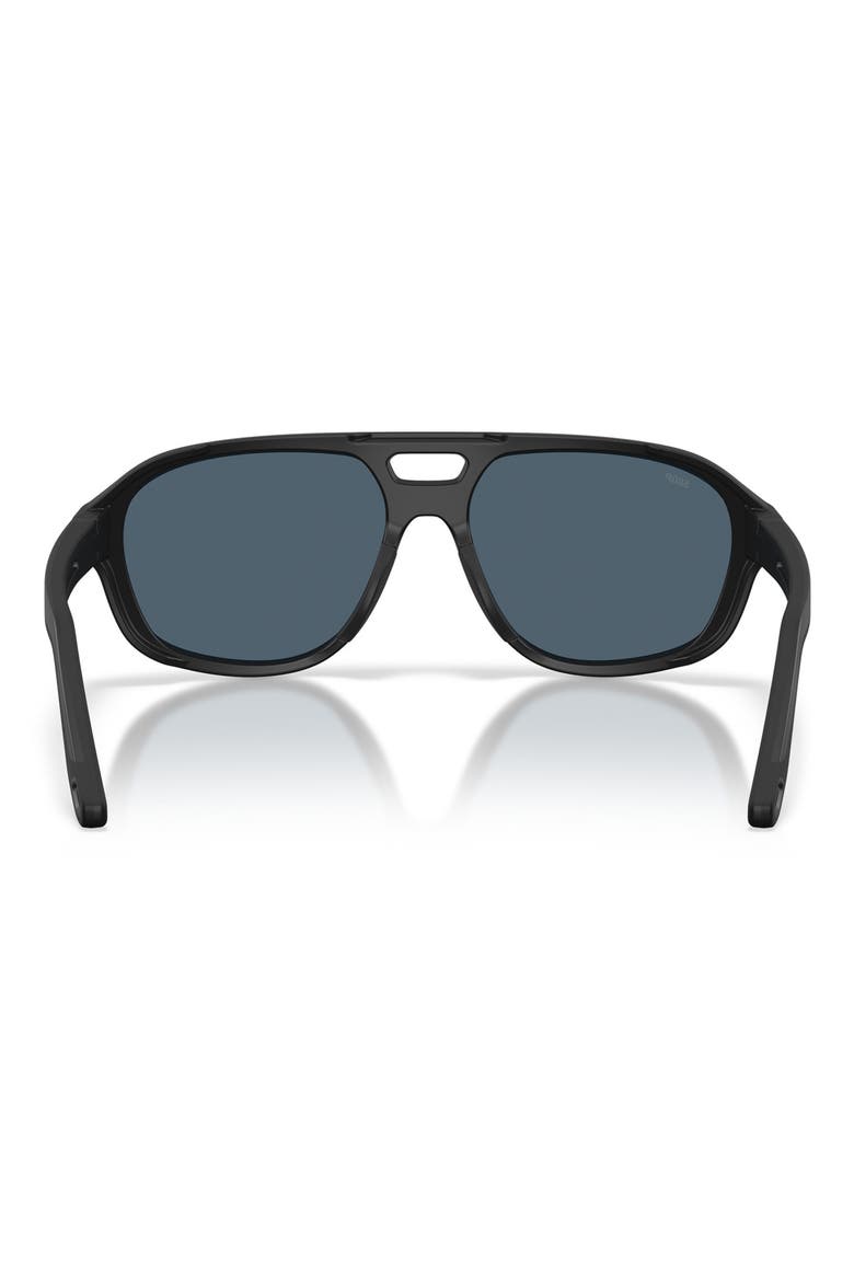 Street Heat 55mm Polarized Rectangular Sunglasses, Alternate, color, MATTE BLACK/ GREY