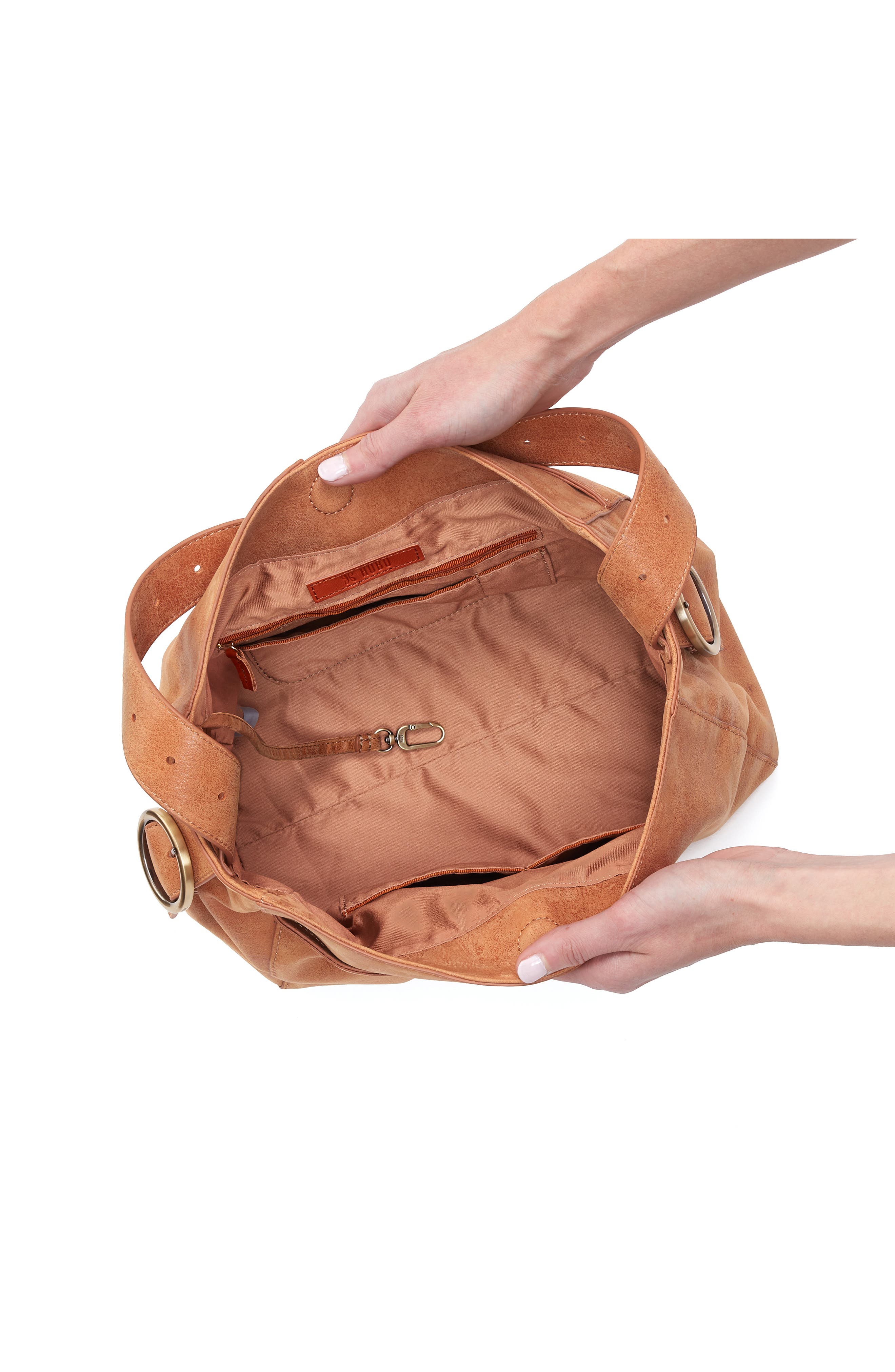 HOBO Render Leather Shoulder Bag, Alternate, color, Whiskey