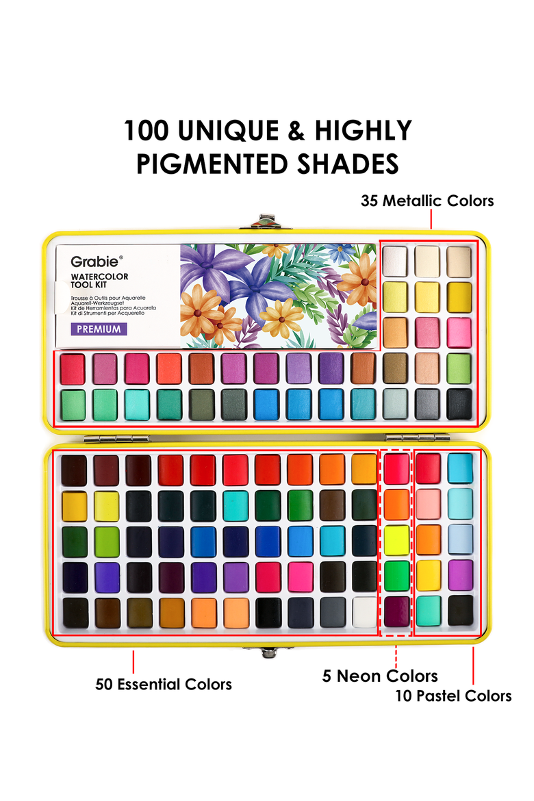 All In One Premium Watercolor Set, Alternate, color, Bright Yellow