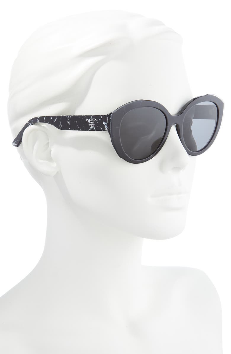 Prada 54mm Oval Cat Eye Sunglasses, Alternate, color, 