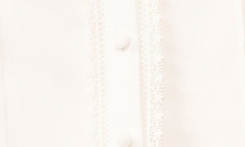 Cece Pintuck Ruffle Button-up Top In New Ivory