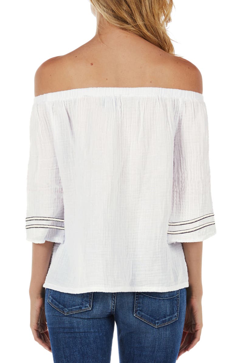 Michael Stars Double Gauze Off the Shoulder Top, Alternate, color, 