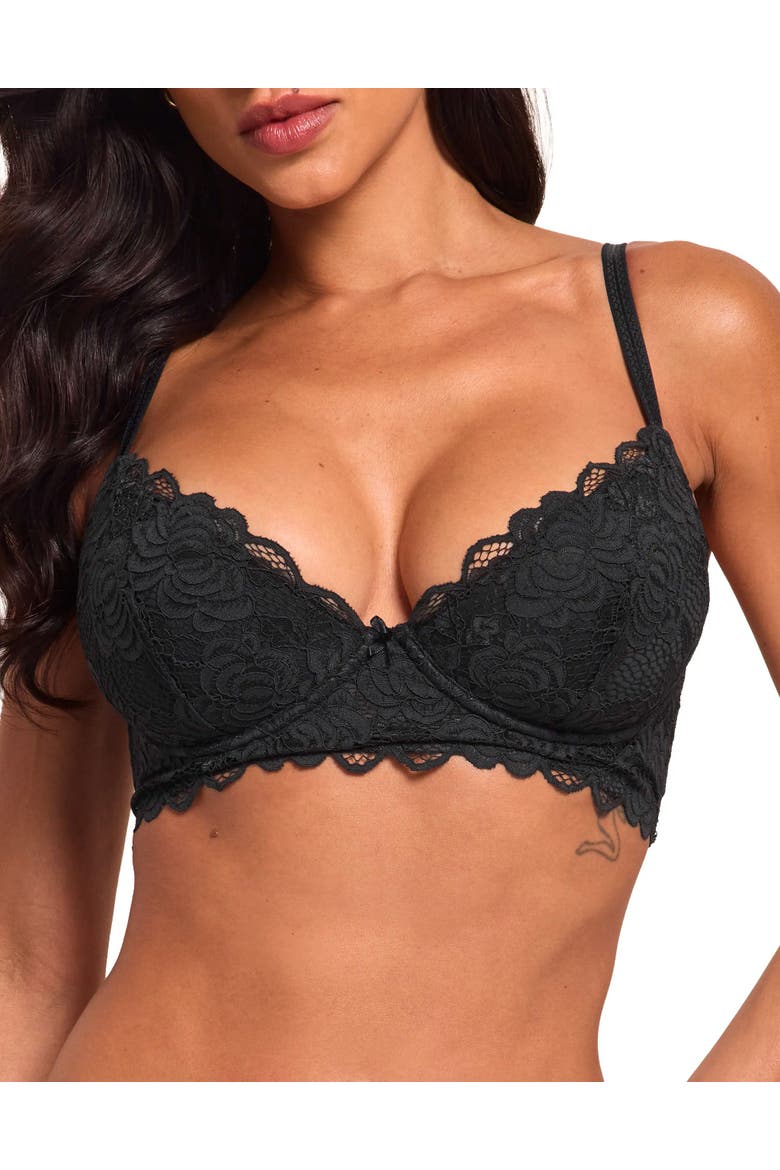 Laurelyne Push Up Plunge Bra, Main, color, Black