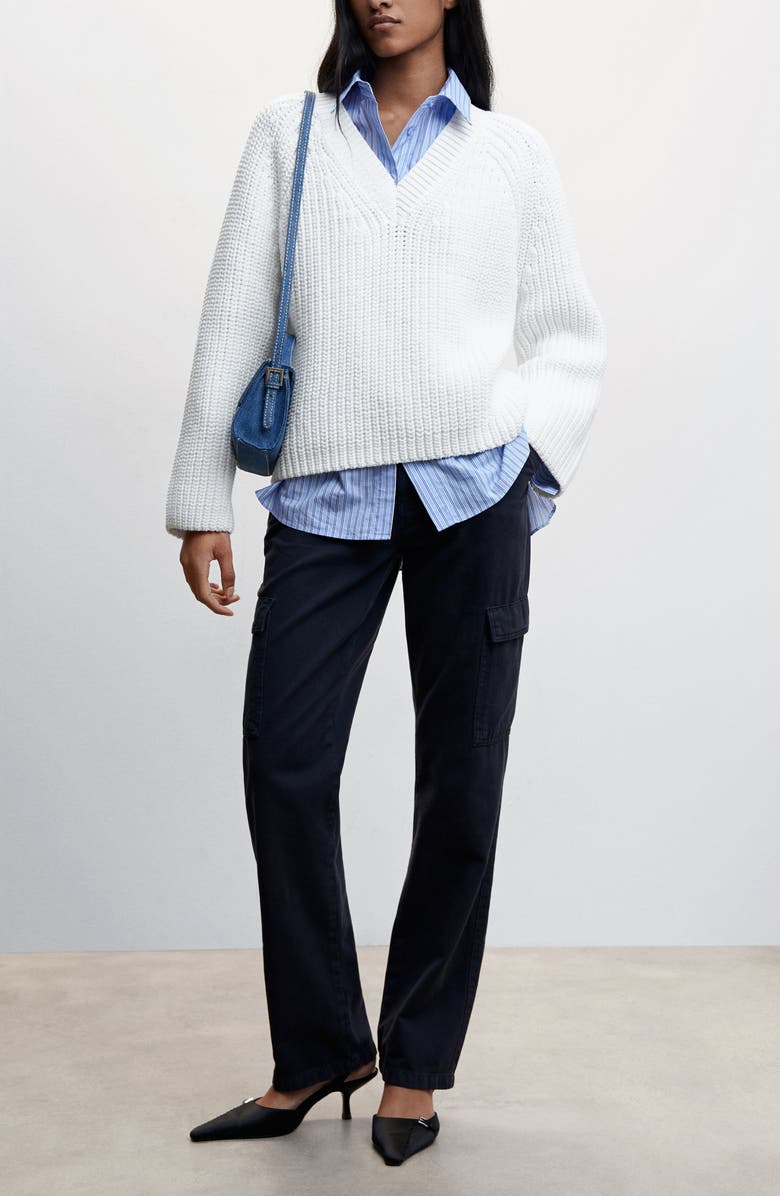 MANGO Oversize V-Neck Knit Sweater, Alternate, color, 