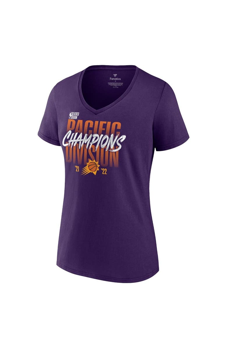FANATICS Women's Fanatics Branded Purple Phoenix Suns 2022 Pacific Division Champions Locker Room V-Neck T-Shirt, Alternate, color, 