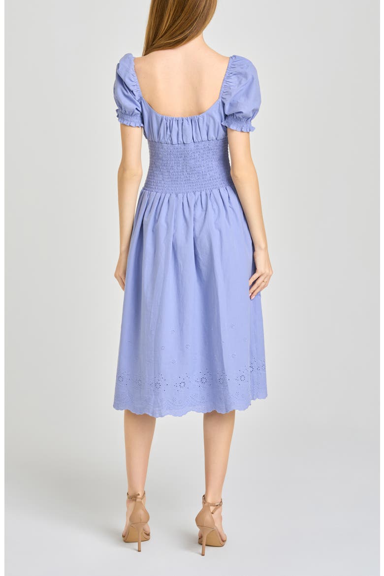 x Hannah Lovey Porter Dahlia Eyelet Detail Cotton Dress (Nordstrom Exclusive), Alternate, color, CHAMBRAY