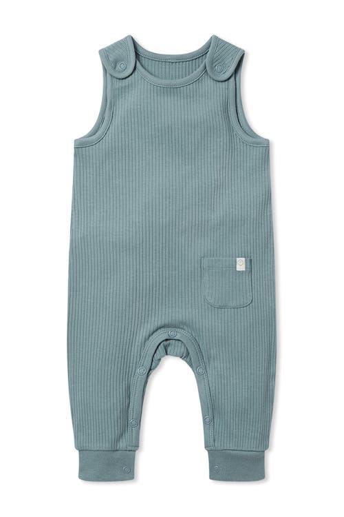Mori Kids' Ribbed Romper In Green