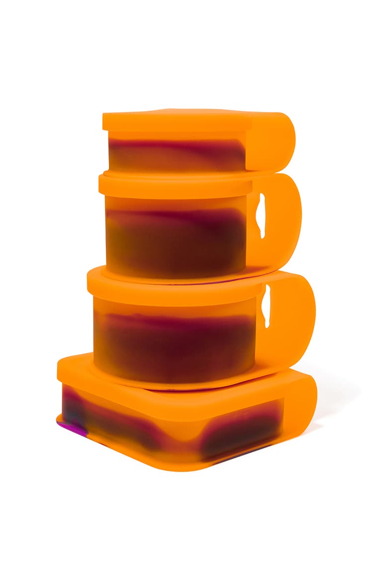 Silicone Go Go Bowls Set Of 4 Sizes 10, 20, 30 Oz, Main, color, Orange