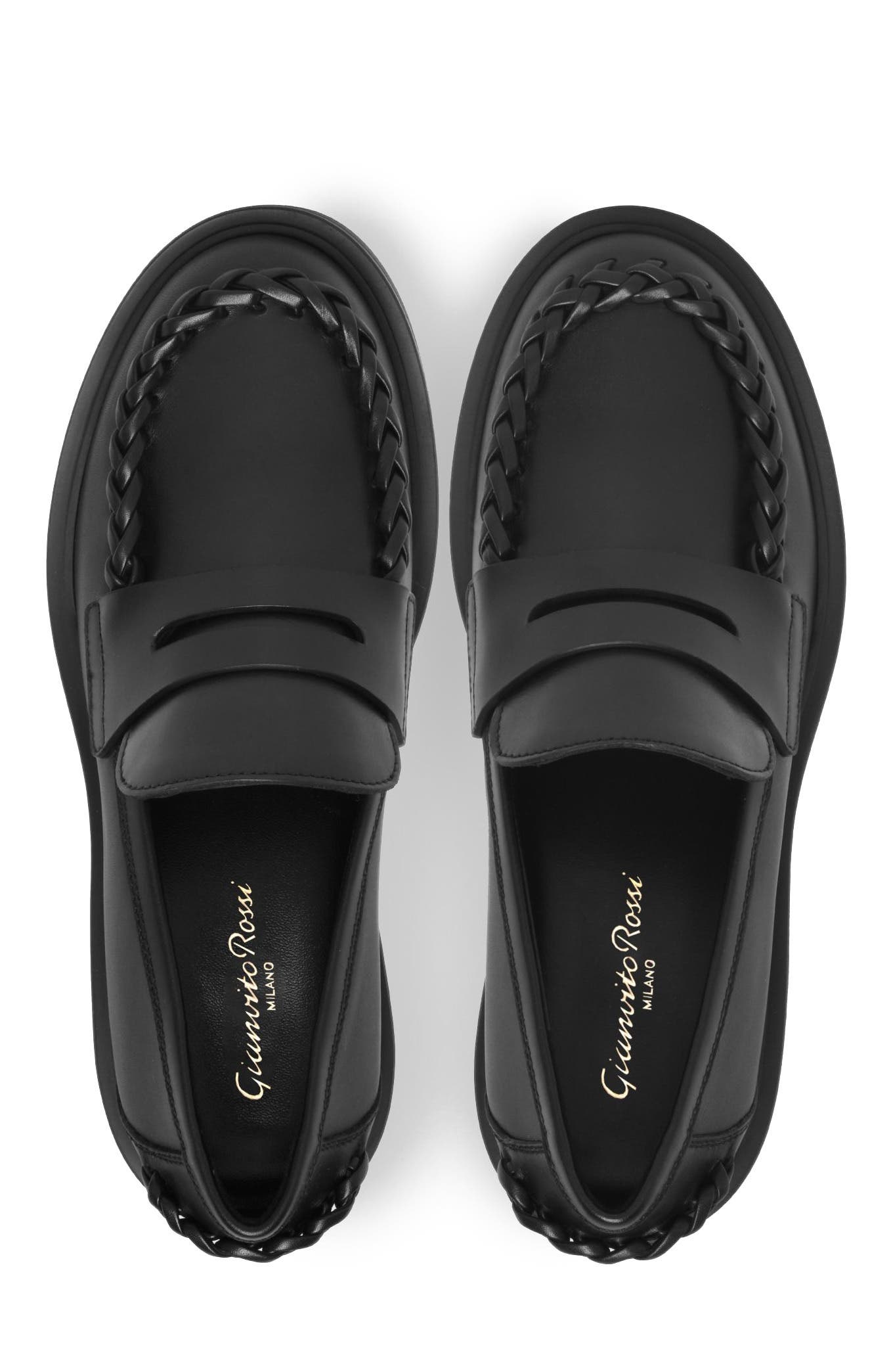 Gianvito Rossi Yuna Loafer Mocassin, Alternate, color, Black Calf Leather
