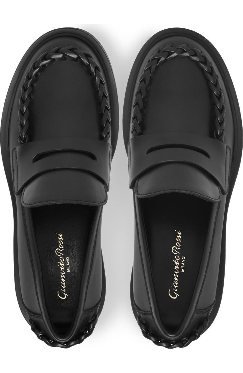 Gianvito Rossi Yuna Loafer Mocassin, Alternate, color, Black Calf Leather