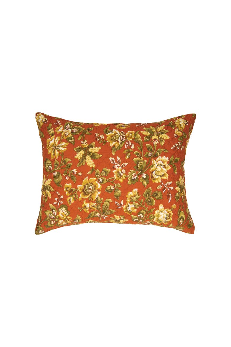 Estelle Fall Floral Cotton Quilt Set  - Reversible and Machine Washable, Alternate, color, Orange