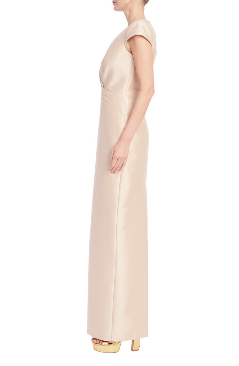Badgley Mischka Collection Short Sleeve Column Gown, Alternate, color,