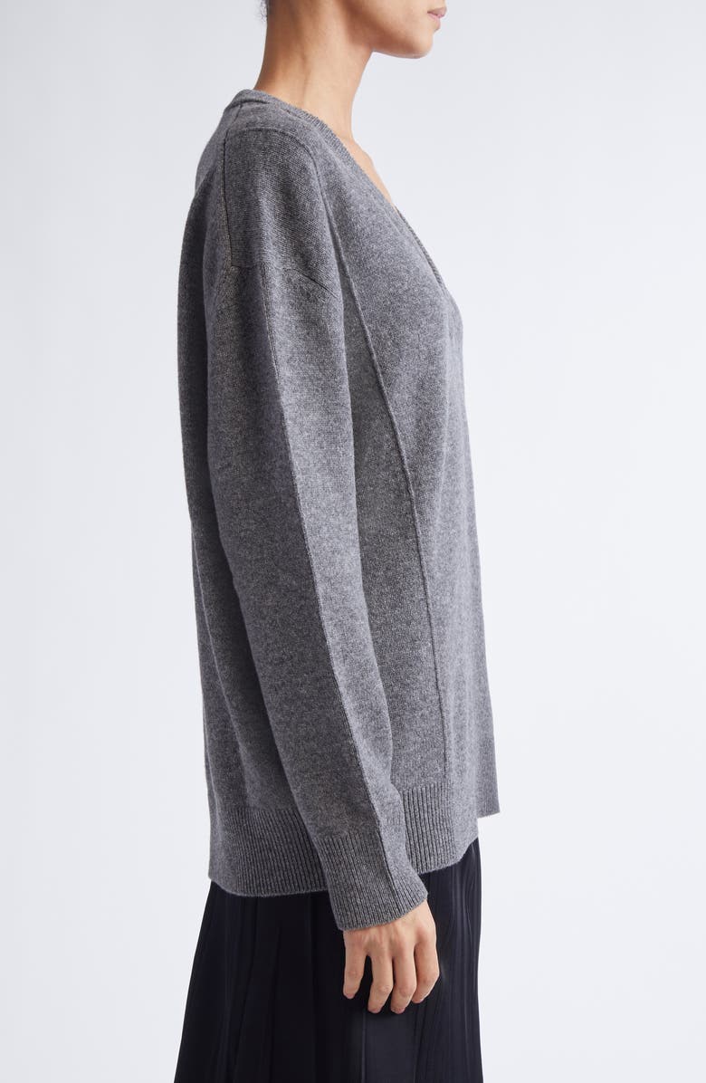 Jil Sander Wool & Cashmere V-Neck Sweater, Alternate, color, Basalt