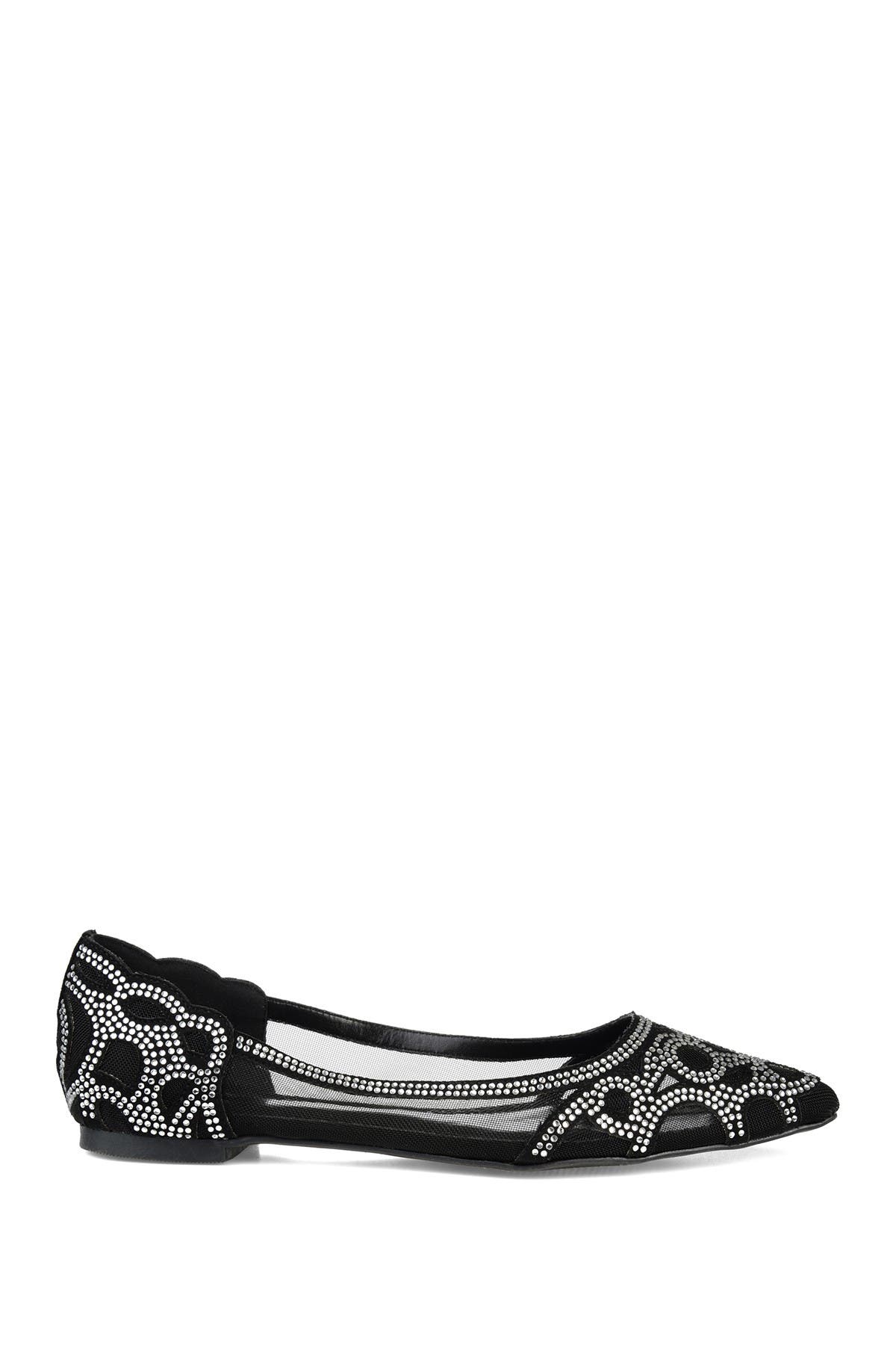 Journee Collection Batavia Rhinestone Flat, Alternate, color, Black