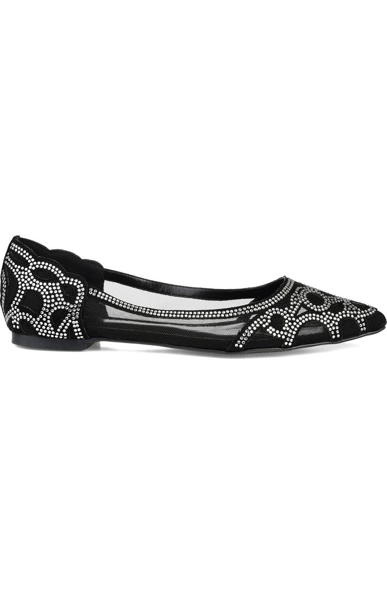 Journee Collection Batavia Rhinestone Flat, Alternate, color, Black