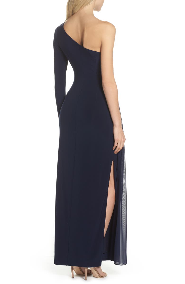 Vince Camuto Chiffon Overlay One-Shoulder Gown, Alternate, color, 