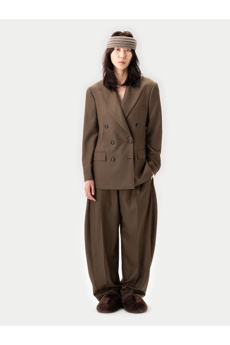 Double-Breasted Cashmere Suit Blazer, Alternate, color, sepia