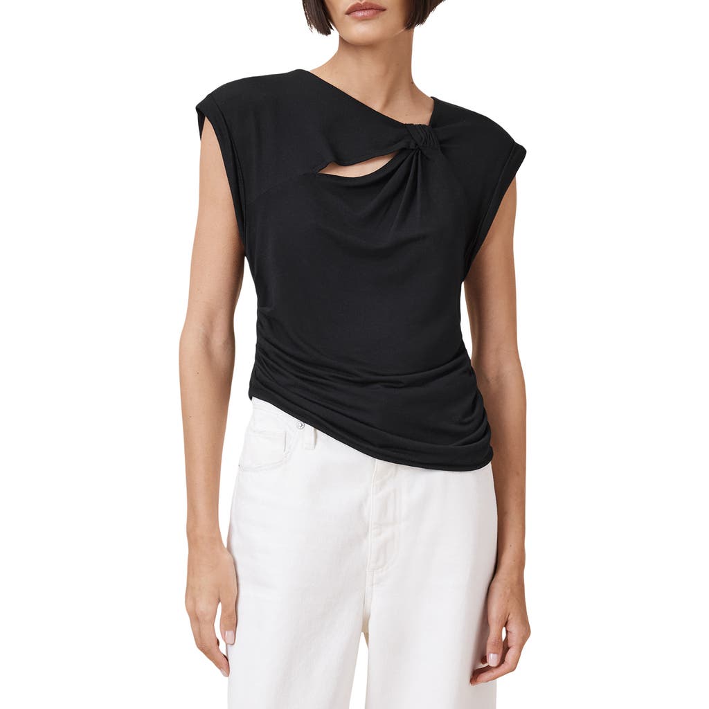 Shop Allsaints Robin Asymmetric Cutout Top In Black